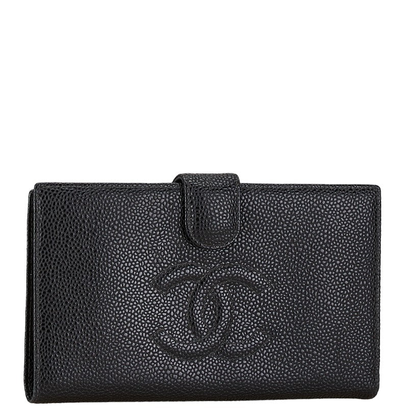 Top Quality Chanel Caviar Skin Coco Mark Long Wallet