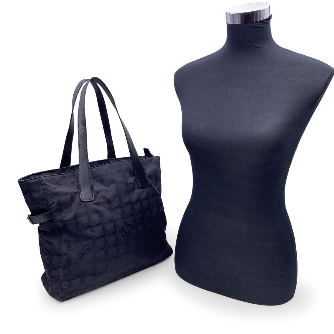 Top Quality Chanel Black Nylon New Travel Line Tote Shoulder Bag 2000S