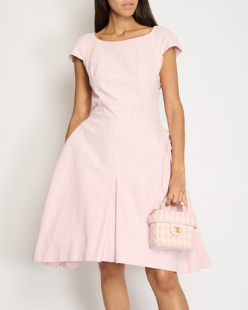 Top Quality Chanel Pink Midi Sleeveless Dress with CC Detailing Size FR 40 (UK 12)