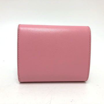 CELINE Trifold wallet leather pink Triomphe Women New 1:1