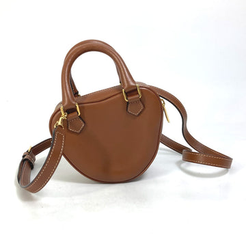 CELINE Shoulder Bag leather Brown Heart medium logo Women New 1:1