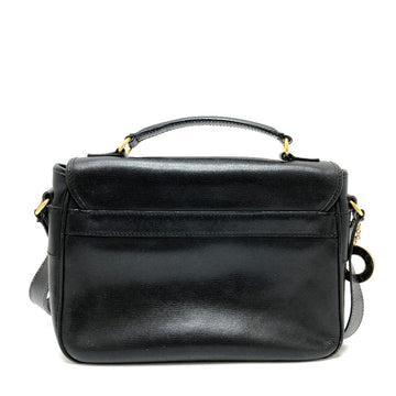 CELINE Shoulder Bag leather black Circle charm Women New 1:1