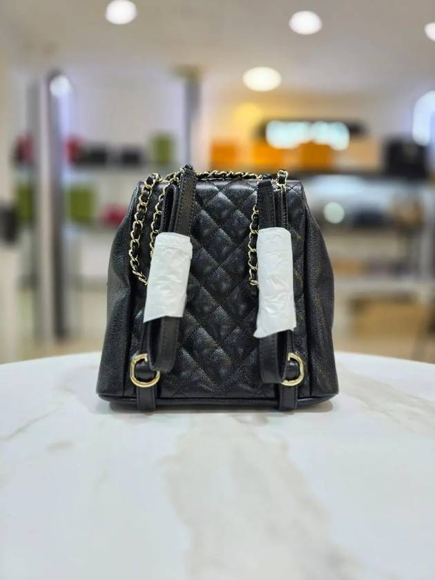 Duma Backpack Caviar Two Pocket Medium Gold AS3860 Chanel