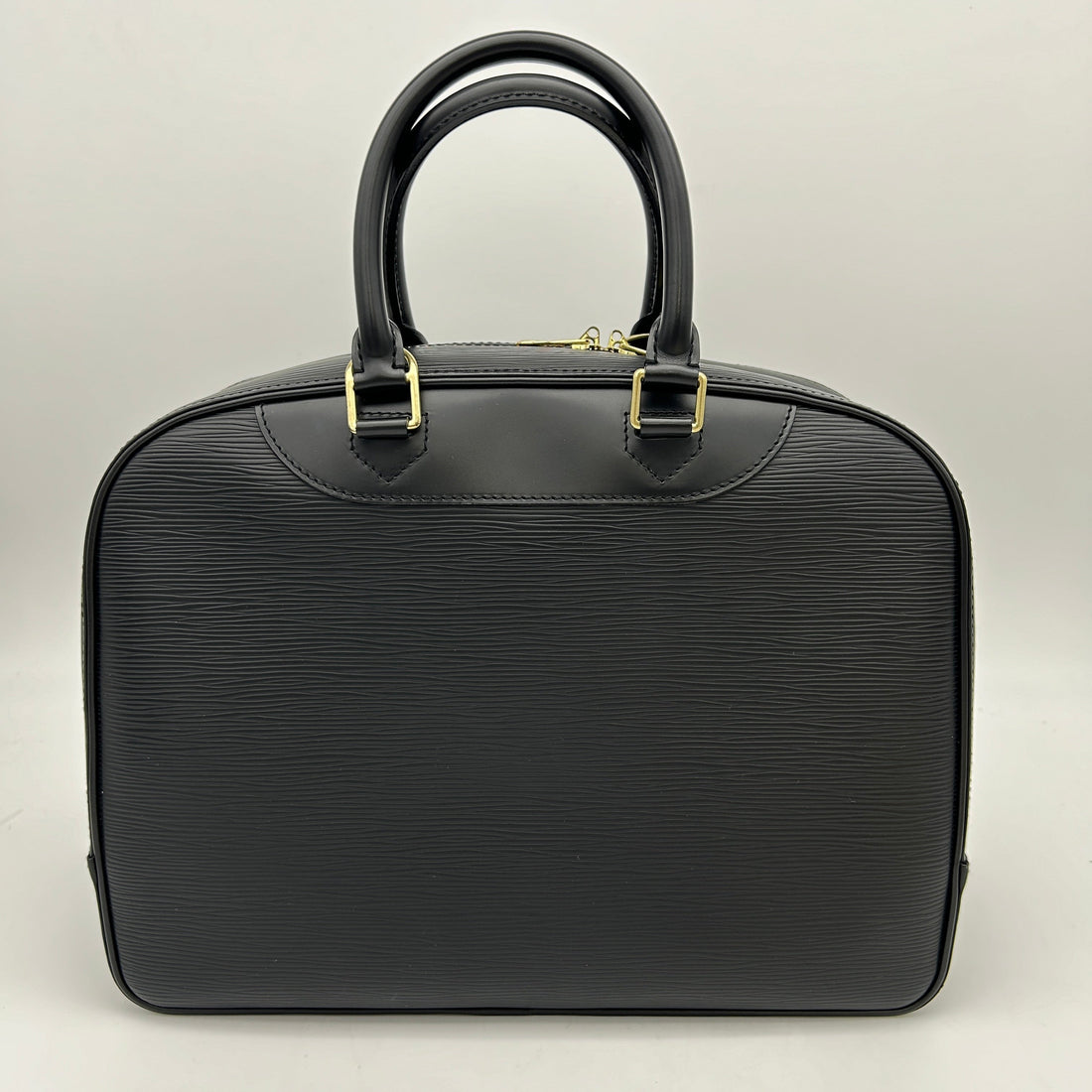 Louis Vuitton Black Epi Deauville Bowling Vanity Handbag