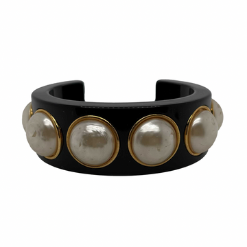 Top Quality Chanel -  Large Pearl Resin Cuff - Black - Bracelet
