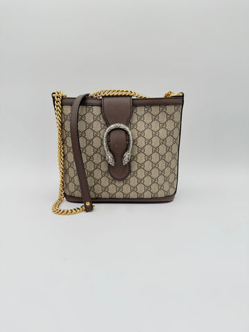 Diaper Bag Luxury Designer By Gucci In Taupe, Size:Medium
