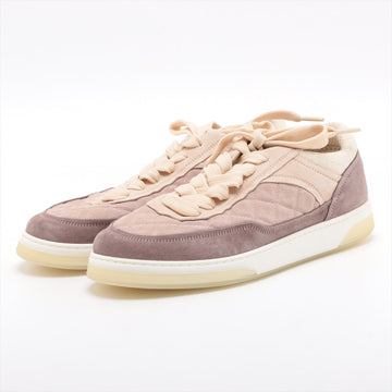 New 1:1 Rep Top Quality Chanel Coco Matrasse Suede Trainers 39  Beige X Pink G38740