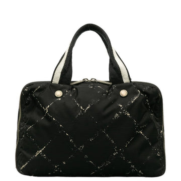 New 1:1 Rep Top Quality Chanel  Travel Line Handbags Mini Boston Bag Black Nylon Vinyl  CHANEL