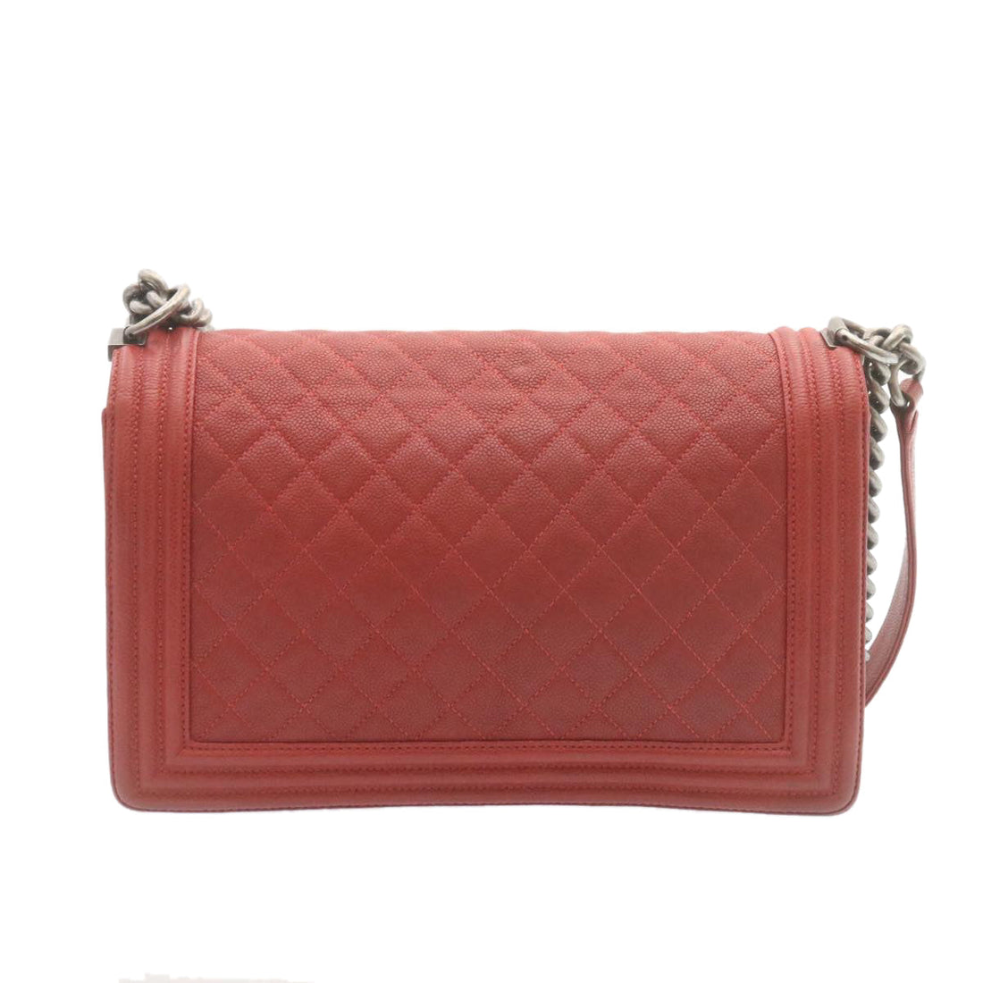 Top Quality Chanel Boy  Matelasse Chain New Shoulder Bag Leather Red CC Auth 28281A