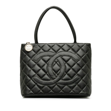 New 1:1 Rep Top Quality Chanel Matrases Medallion   ilver  Tooth Bag Shoulder Bag Black Caviar S Leather  CHANEL