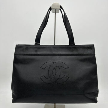 Top Quality Chanel Black Perforated Calfskin Tote Handbag