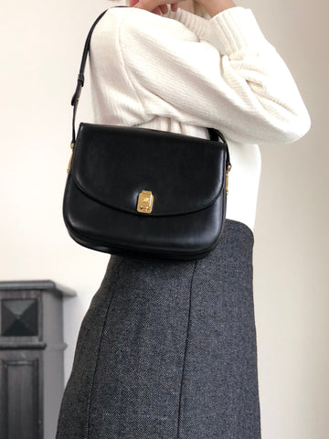 CELINE  Front Buckle Shoulder bag Black New 1:1 ery5dr
