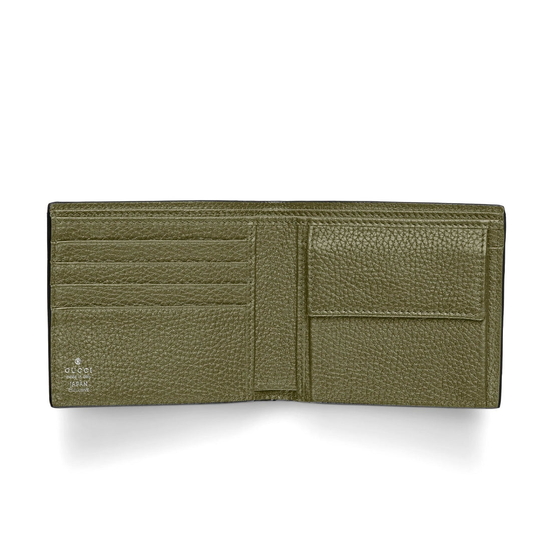 Gucci Logo Coin Wallet Green Interior
