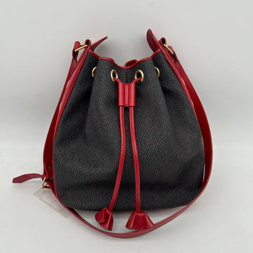 Yves Saint Laurent Red Canvas Leather Large Shoulder Bag
