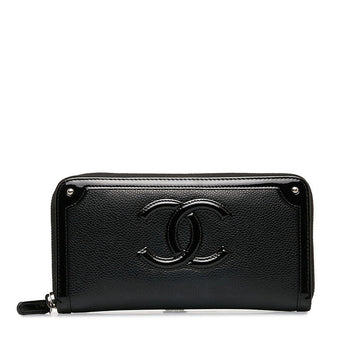 New 1:1 Rep Top Quality Chanel Coco Long Wallet Black Leather  Chanel