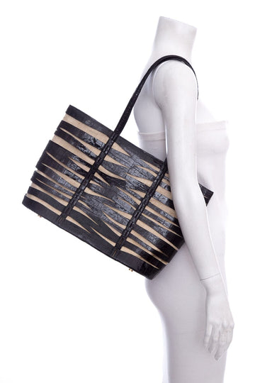 Nancy Gonzalez Black Crocodile Tote