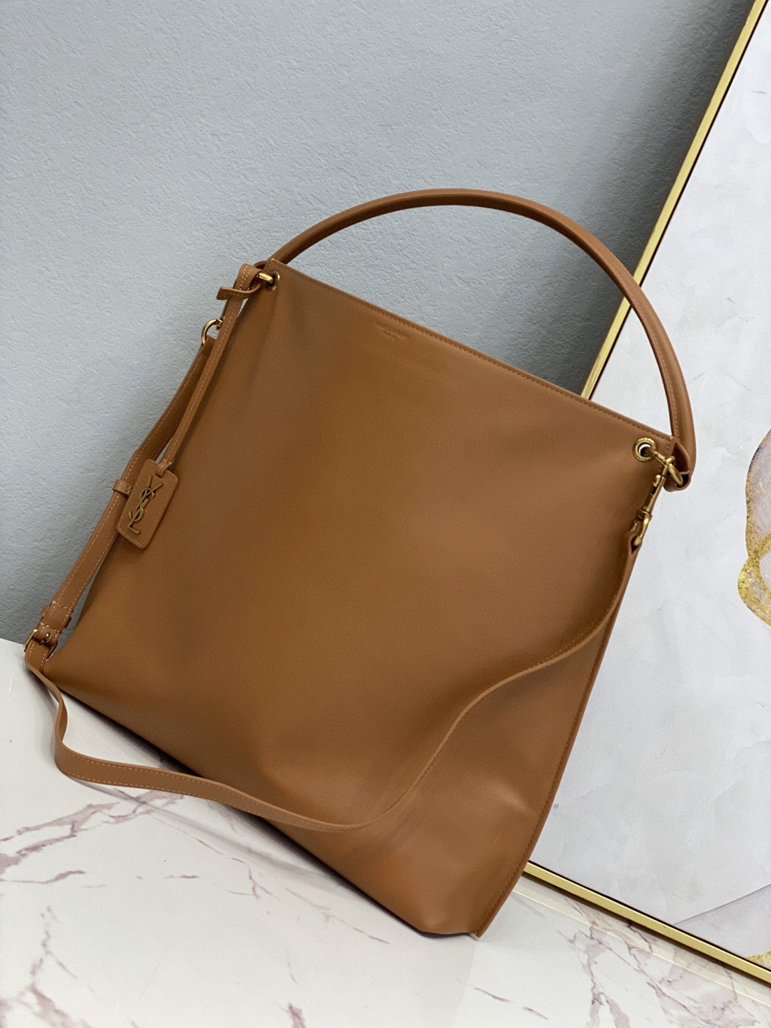 Yves Saint Laurent Shopping N/S In Supple Brown