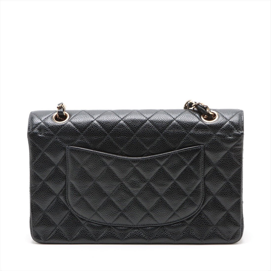 New 1:1 Rep Top Quality Chanel Matrasse 25 Caviar S Double Flap Double Chain Bag Black Silver  8th A01112
