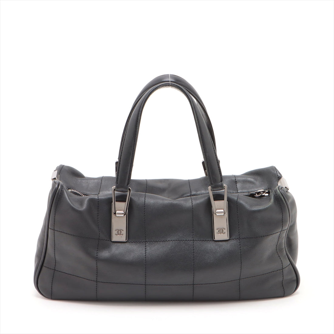 New 1:1 Rep Top Quality Chanel Chocolate Bar  Handbag Black Silver G  7th
