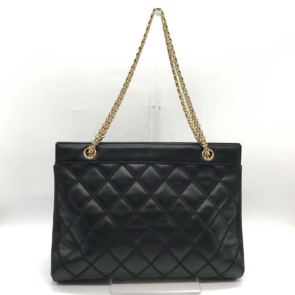 Top Quality Chanel Leather Bicolore Double Chain Tote Bag