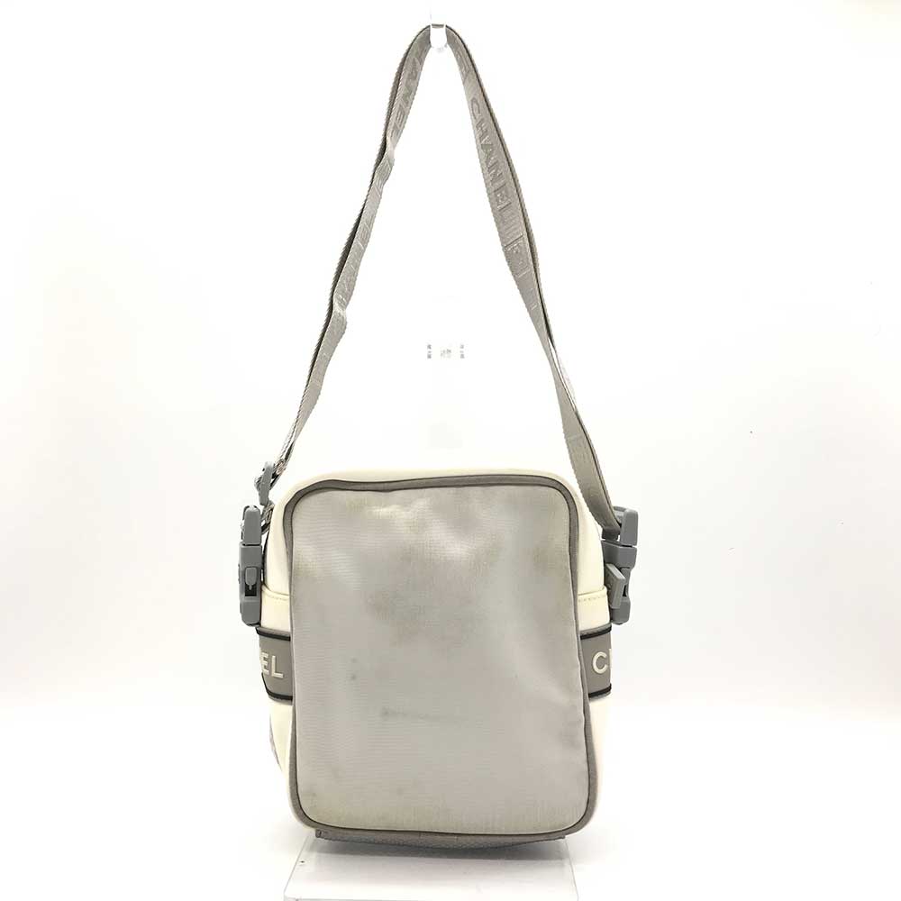 Top Quality Chanel Nylon Sports Line Shoulder Bag White Ivory