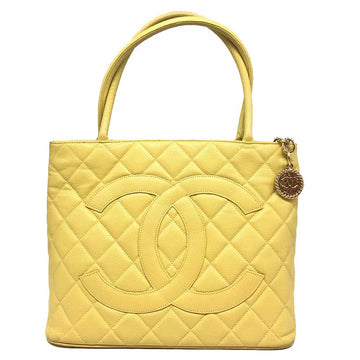 Top Quality Chanel Caviar Skin Reissue Tote Handbag Yellow