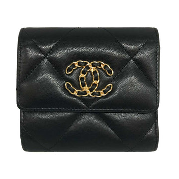Top Quality Chanel Lambskin Small Flap Mini Wallet Black