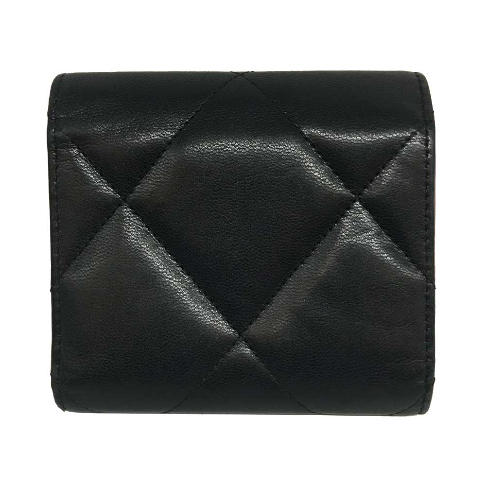 Top Quality Chanel Lambskin Small Flap Mini Wallet Black