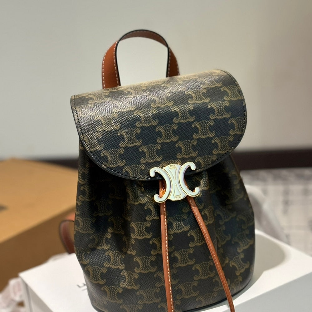 CELINE BACKPACK CELINE BONNIE IN TRIOMPHE CANVAS TAN 25CM 118702CAS 04LU