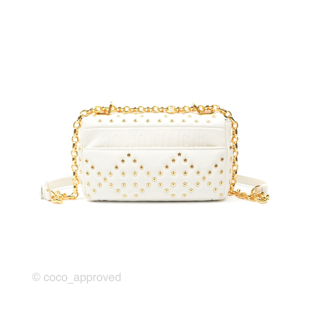 Dior Small Caro Bag Latte Lucky Star White Cannage Lambskin