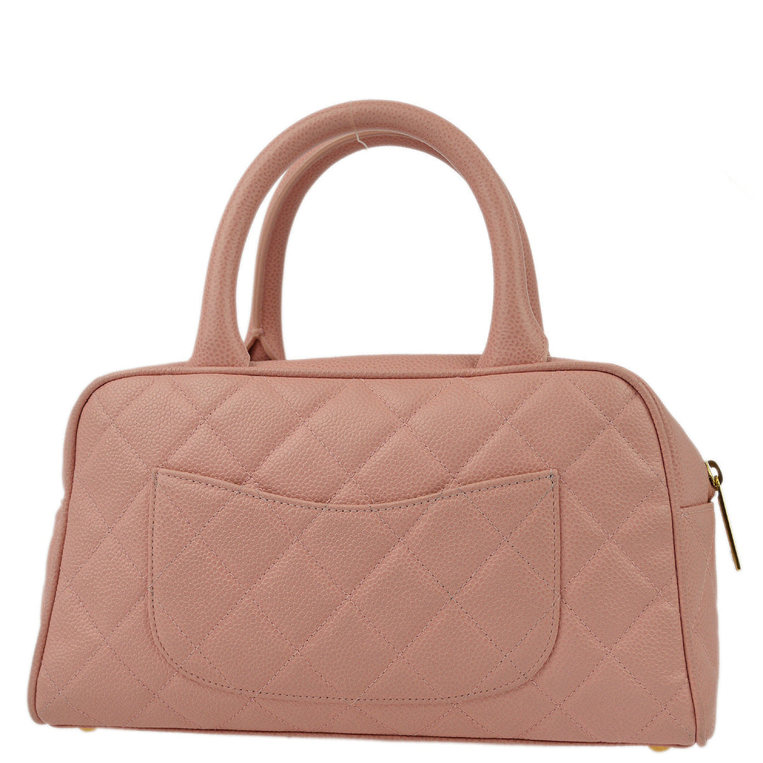 New 1:1 Rep Top Quality Chanel Pink Caviar Bowling Bag 27