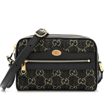 GG OPHIDIA SHOULDER BAG GG DENIM MINI BLACK 17CM