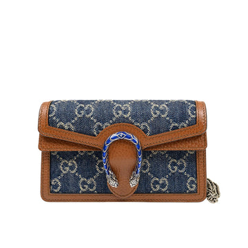 GG DIONYSUS SUPER MINI LEATHER DARK BLUE BROWN 16CM