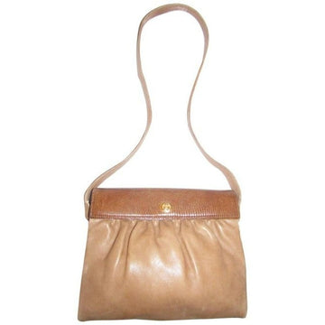 Gucci  Pursesdesigner Purses Brown Python Skin And Camel Smooth Leather Shoulder Bag