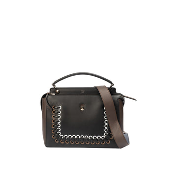 Fendi Dotcom Black Leather Shoulder Bag