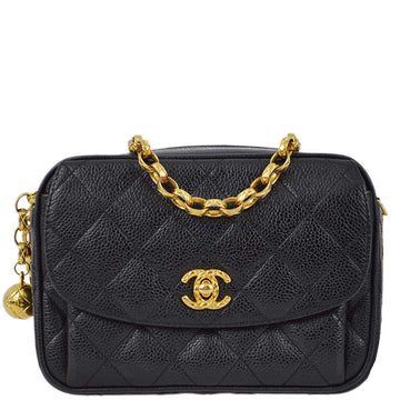 Top Quality Chanel 1994-1997 Black Caviar Skin Camera Bag Mini