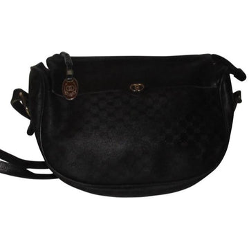 Gucci  Black Crossbody Shoulder Bag Small G Logo Print Coated Canvas Leather