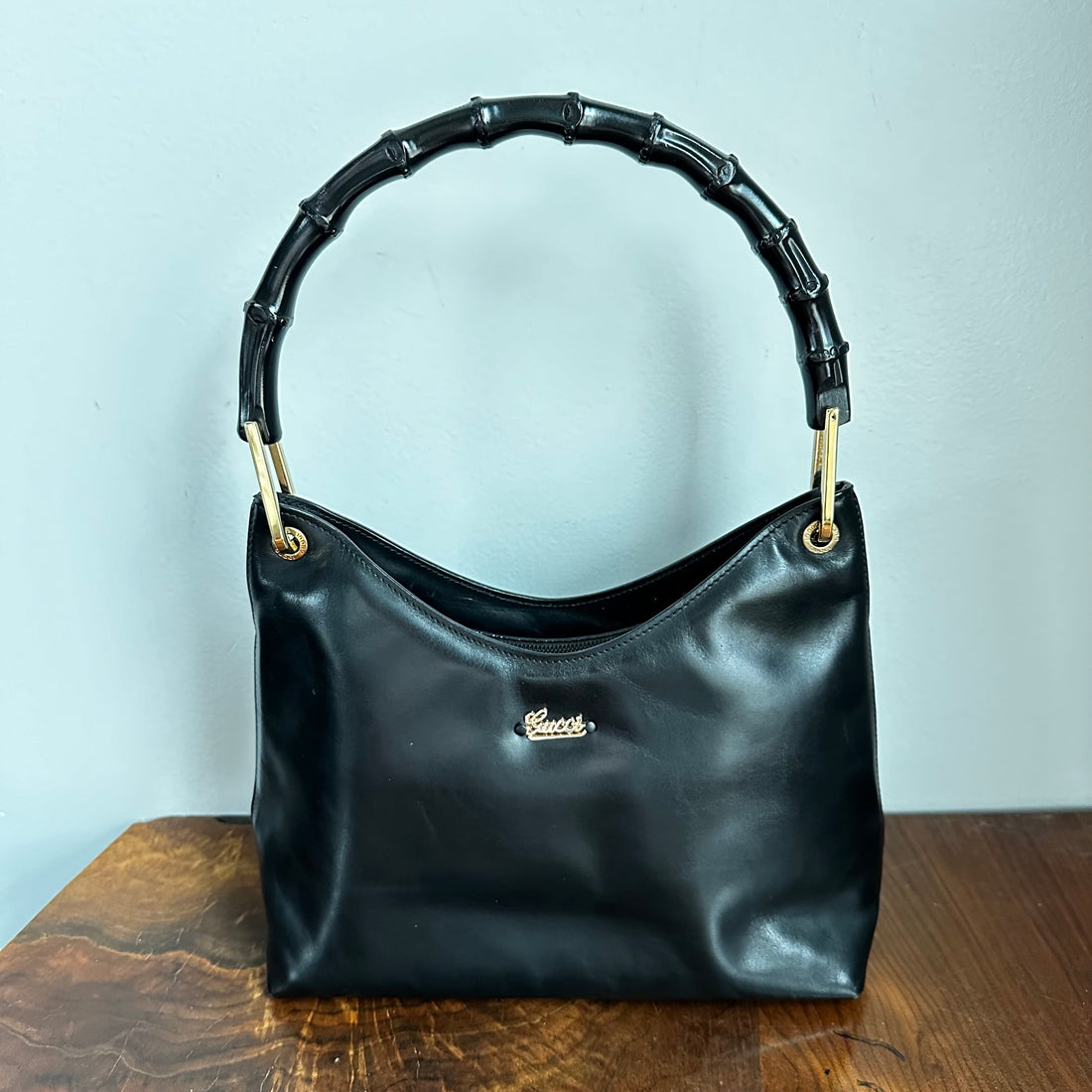The Grackle - Orvis bags Gucci Bamboo Shoulder Bag in Black Leather