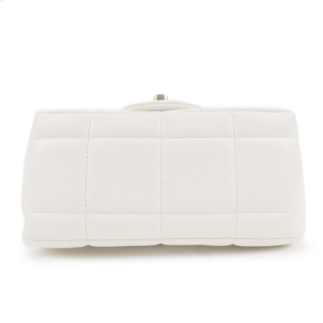 Top Quality Chanel Chocolate Bar Mini Matelasse Lamb Skin Shoulder Bag White