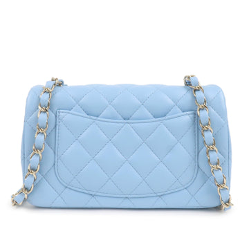 Top Quality Chanel Mini Matelasse Lamb Skin Chain Shoulder Bag Blue A69900