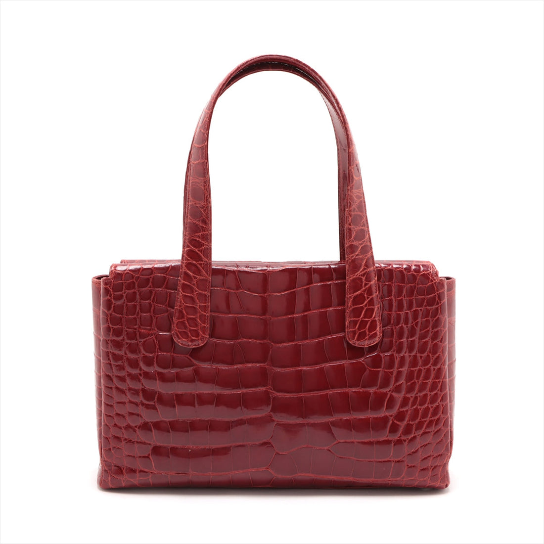 New 1:1 Rep Top Quality Chanel Coco Crocodile Tote Bag Red Silver G  9th