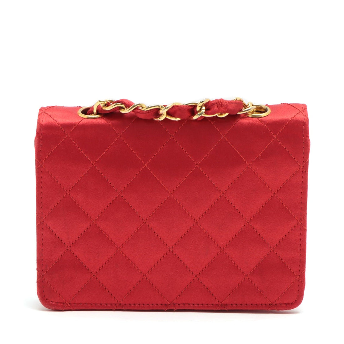 New 1:1 Rep Top Quality Chanel Mini Mattress Satin Chain Shoulder Bag Red Gold  1st