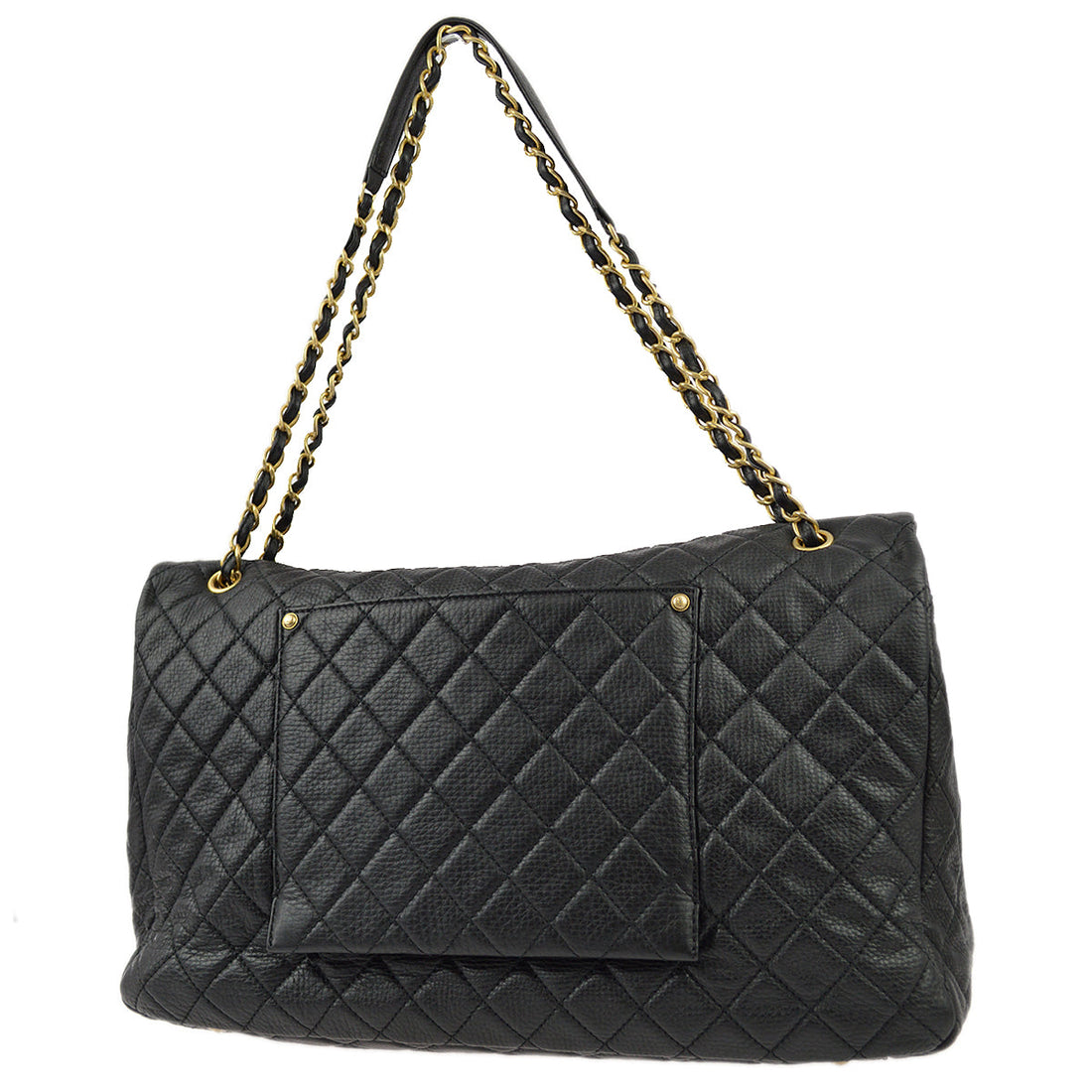 New 1:1 Rep Top Quality Chanel Black Calfskin XXL Single Flap Shoulder Bag