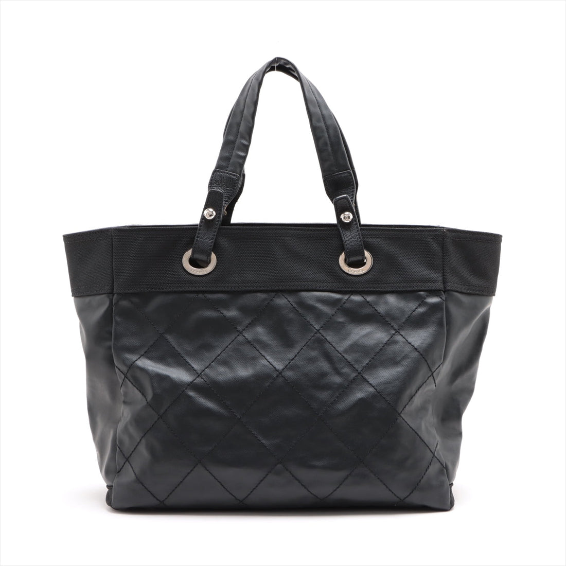 New 1:1 Rep Top Quality Chanel PARIBIARITZ MM  Linen Tote Bag Black Silver G  13th