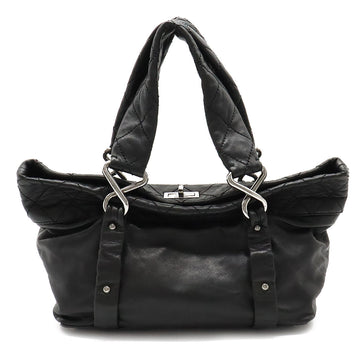 Top Quality Chanel Top Quality Chanel 2.55 Mattress  Bag Handbag Turn-Lock Leather Black Black Silver Gold
