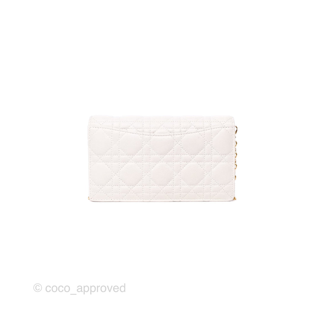 Dior Caro Pouch With Chain Latte Supple Cannage Calfskin