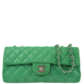 New 1:1 Rep Top Quality Chanel Green Perforated Lambskin East West Shoulder Bag