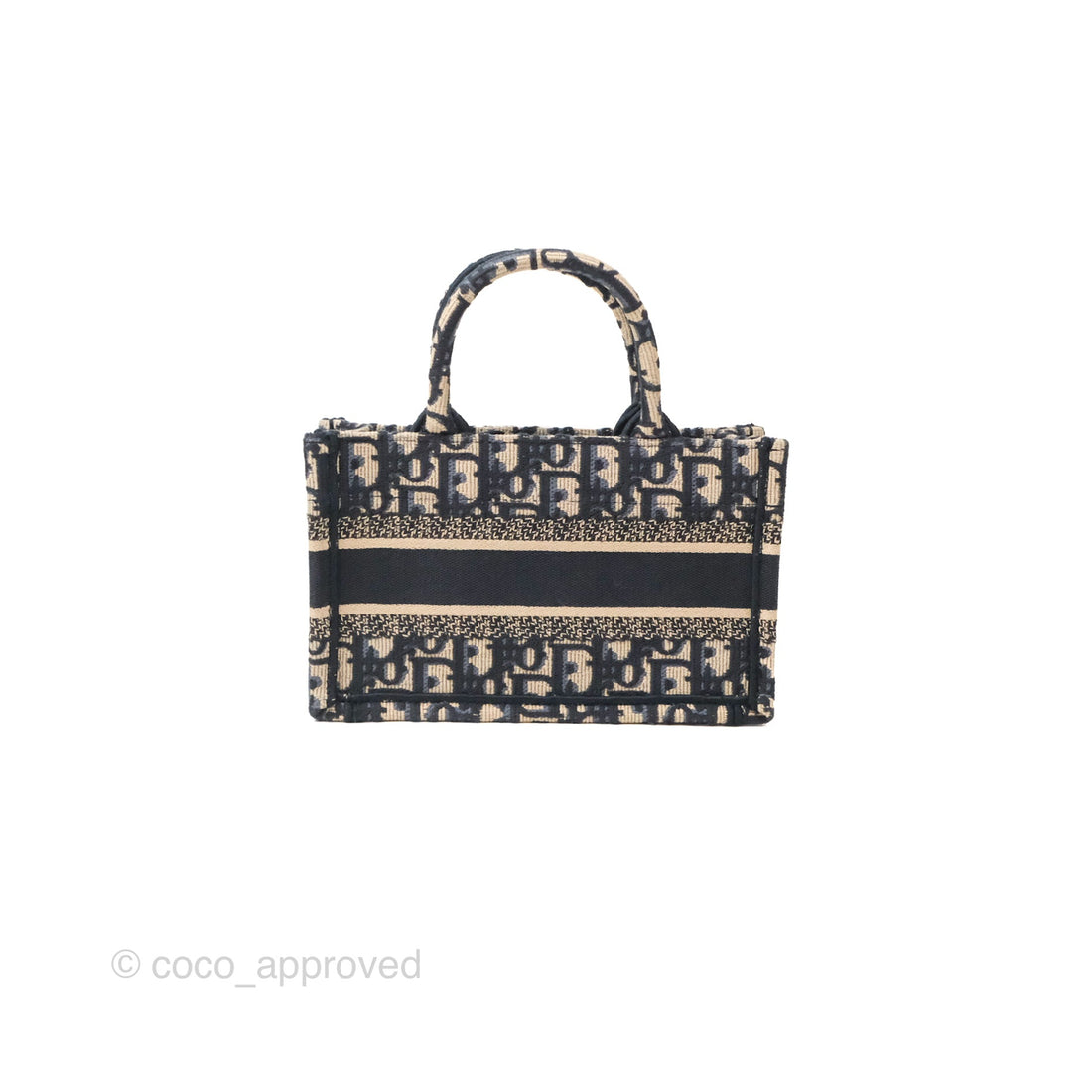 Dior Mini Book Tote With Strap Oblique Blue