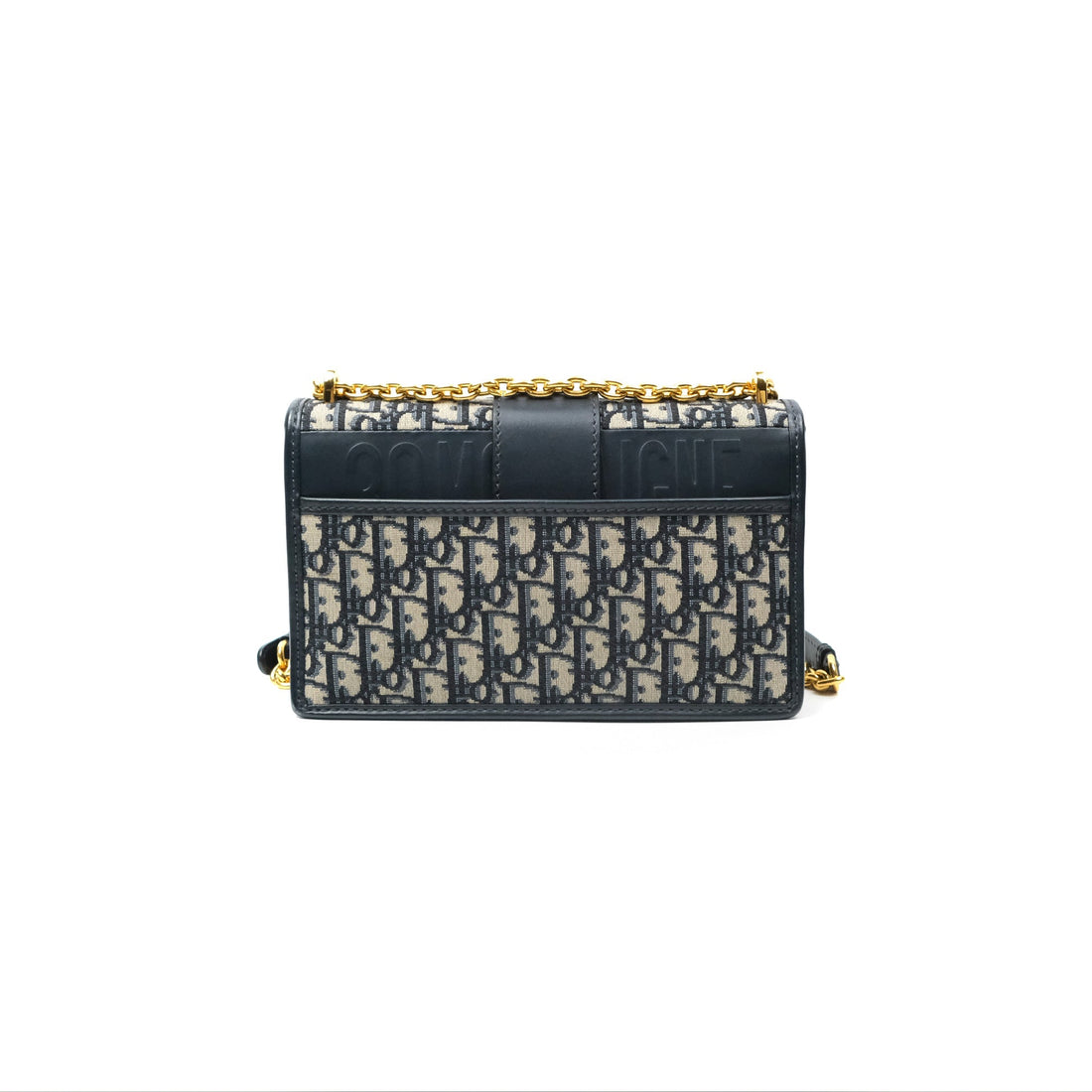 Christian Dior 30 Montaigne with Chain Blue Dior Oblique Jacquard