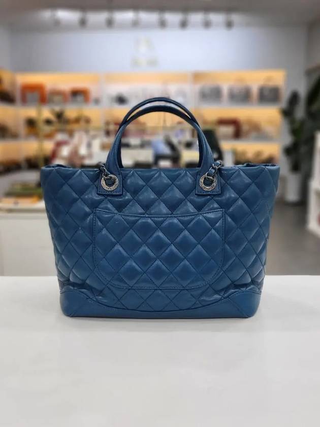 CC  Silver Chain Todd Shoulder Bag 23rd Blue A92975 Chanel